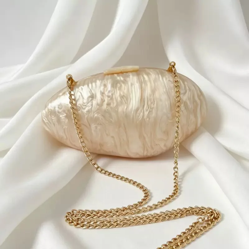 Gold Metal Buckle Box Clutch Fashion Women's Evening Bag Party Banquet Chain Crossbody Bag Luxury Designer Shoulder Bag Wallet