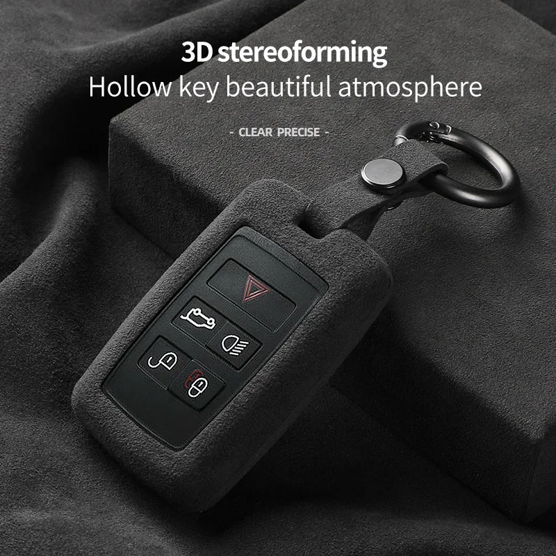 

For Land Rover Range Rover Sport Discovery Defender Velar Evoque Alcantara Suede Car Key Case Keychain Accessories