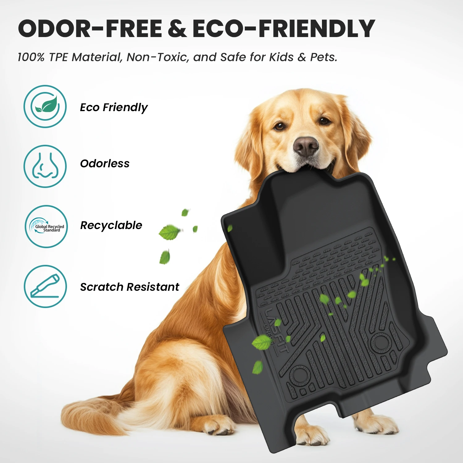 سجادات أرضية LASFIT لسيارة Toyota 4Runner 2025 2026 5 مقاعد (غير مناسبة لـ 7 مقاعد، وليس هجين)، بطانة أرضية مناسبة لجميع الأحوال الجوية TPE