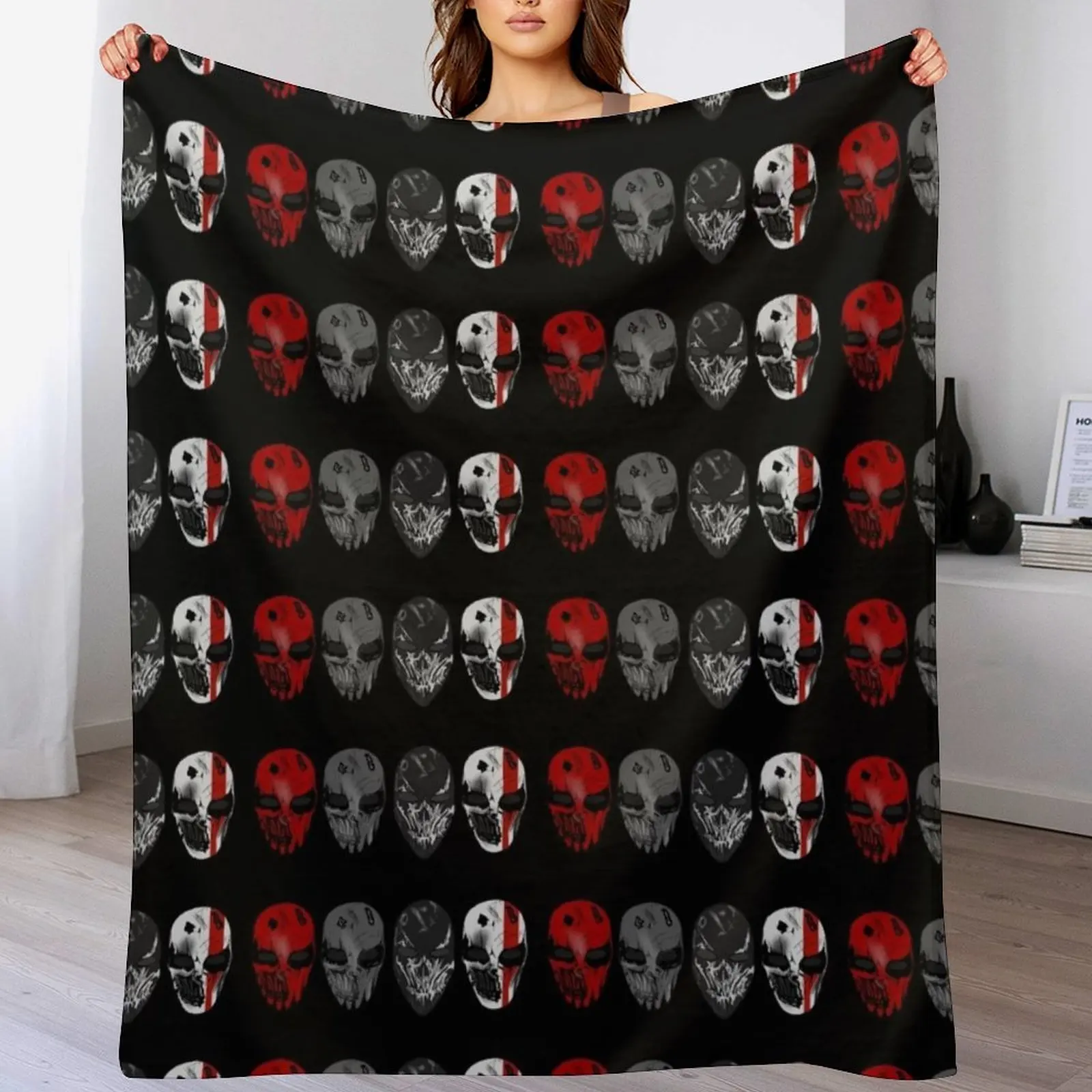 

Devils night masks Throw Blanket Tourist Sleeping Bag Flannel Fabric Winter beds Blankets