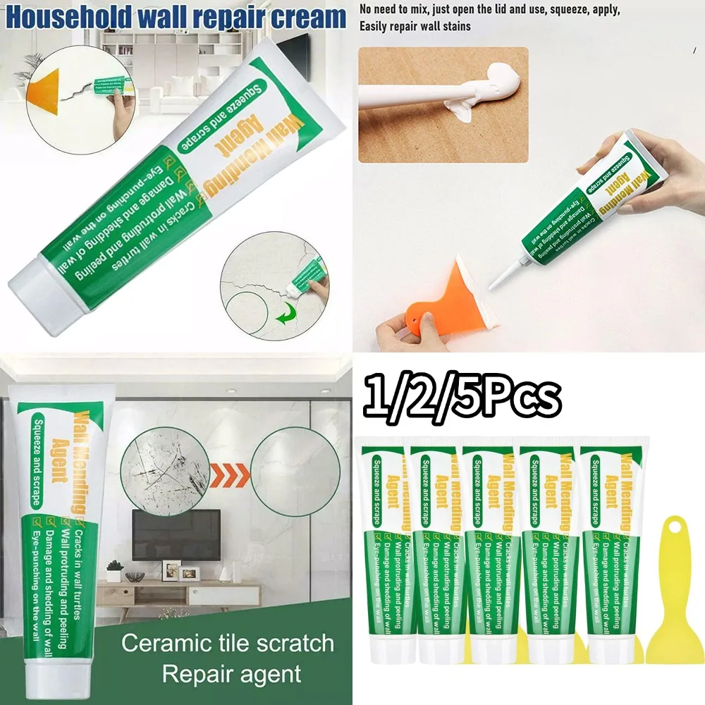 1/2/5Pcs Wall Repair Putty Paste Easy To Apply Waterproof Mold Resistant Wall Cracks Repair Paste Multi Functional Latex Paint