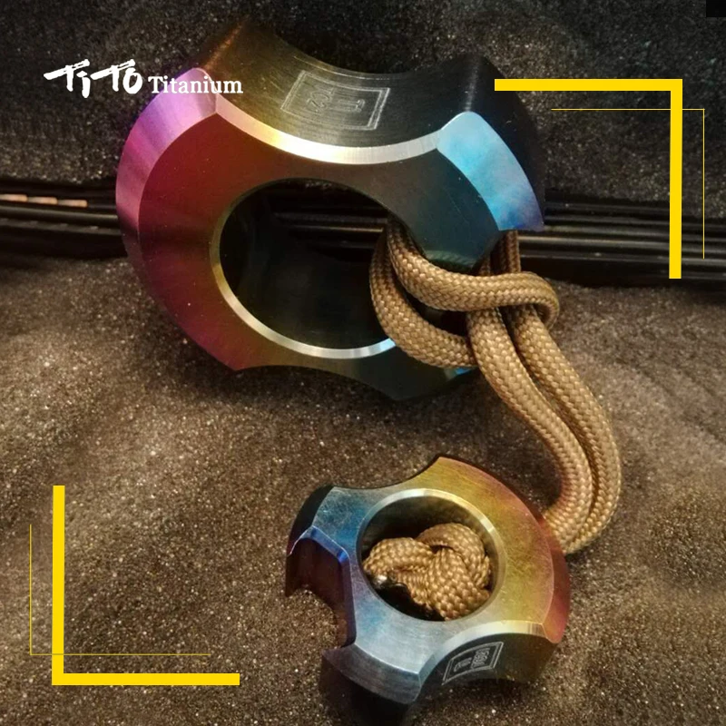 TiTo Portable Titanium Outdoor EDC Tools Finger Rings Lightweight Titanium Knuckle Ring with Bottle Opener