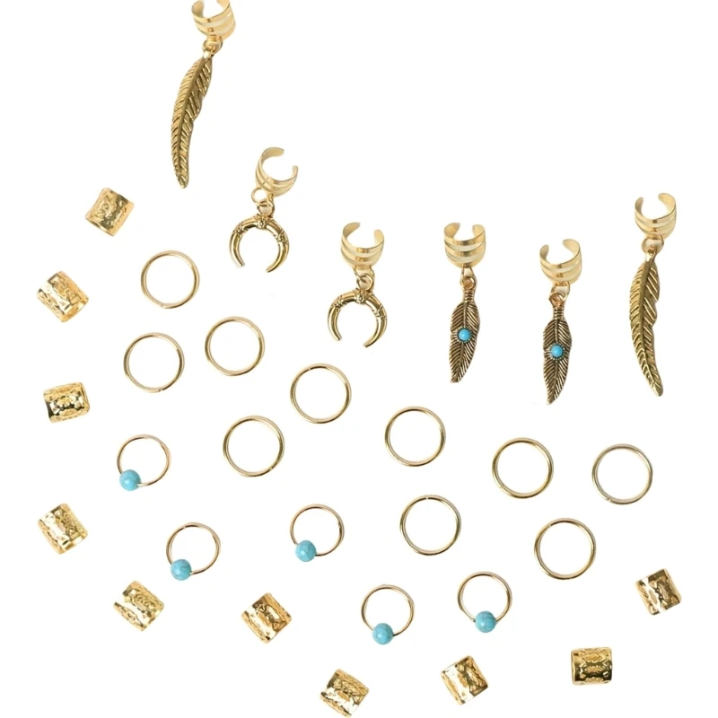 

652F 31Pcs Stylish Dreadlock Spring Accessory Hair Decoration Cosplay Hairpieces Comfortable And Stylish For Any Occasion