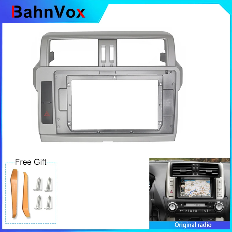 10 inch Android Car Radio frame for Toyota Land Cruiser Prado 150 2013 - 2017 Fascia bezel Panel Adapter wire 2din Stereo GPS