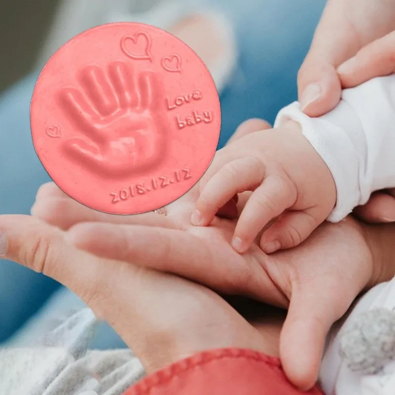 Baby DIY Hand and Footprint Soft Clay Fluffy Material, Baby Care Hand Print And Foot Print Mud, Handprint Fingerprint view 4