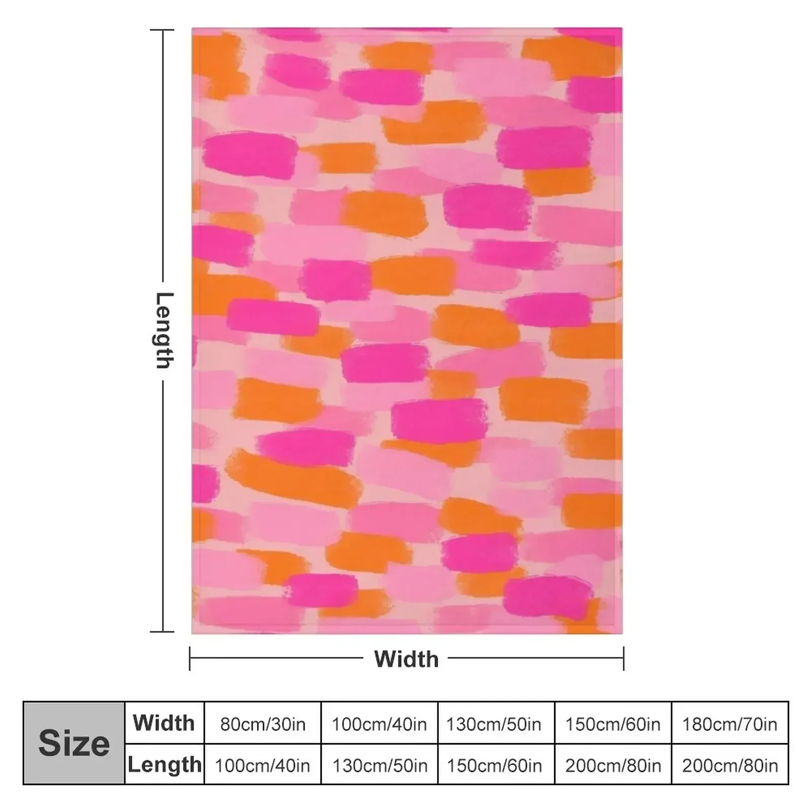 Abstract, Pink with Orange, Paint Brush Effect Throw Blanket Soft Plaid manga Single Sofa Blankets