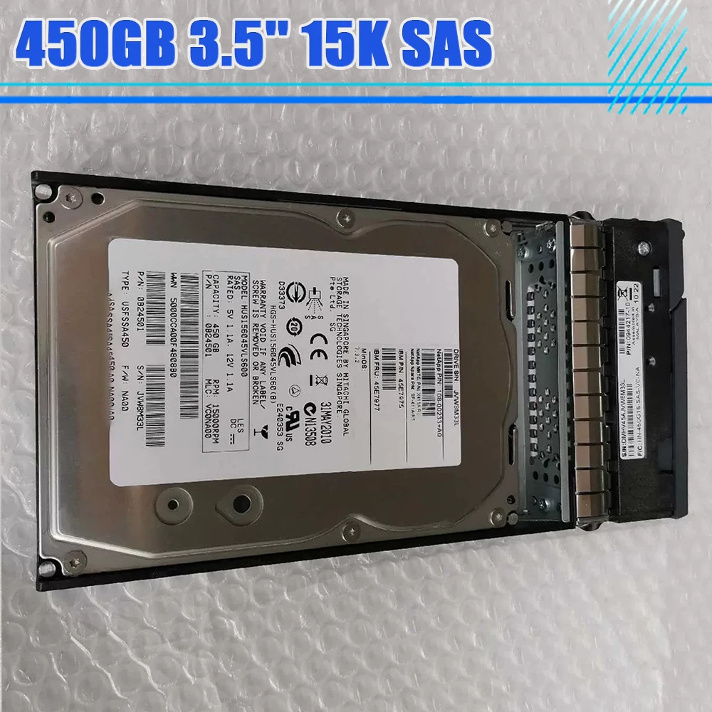 X411A-R5 450GB 3.5'' 15K SAS Hard Disk 108-00233 45E7975 SP-411A-R5 For Netapp