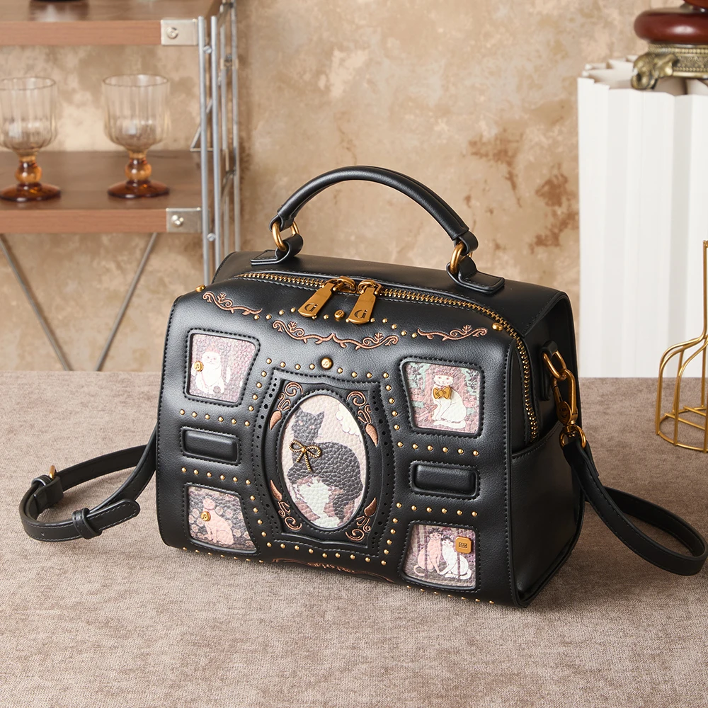 Women's Handbag 2026 New Original Design High Beauty, Large Capacity Fashion Cat Light Luxury Cross Shoulder Bag Pillow Bag