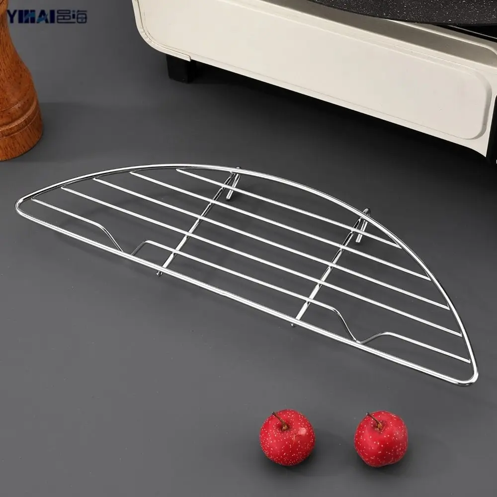 Stainless Steel Oil Drip Rack Semi Circular Anti Scorching Barbecue Grill Rack High Temperature Resistant Mesh Structure