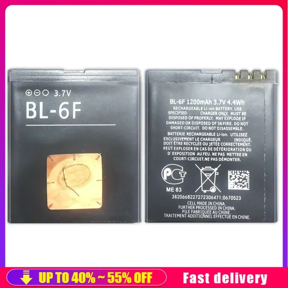 Mobile Phone Batteries BL-6F For Nokia 6788 N78 N79 N95 6788 6788I Bateria BL6F 1200mAh  Portable Cell Phone Battery