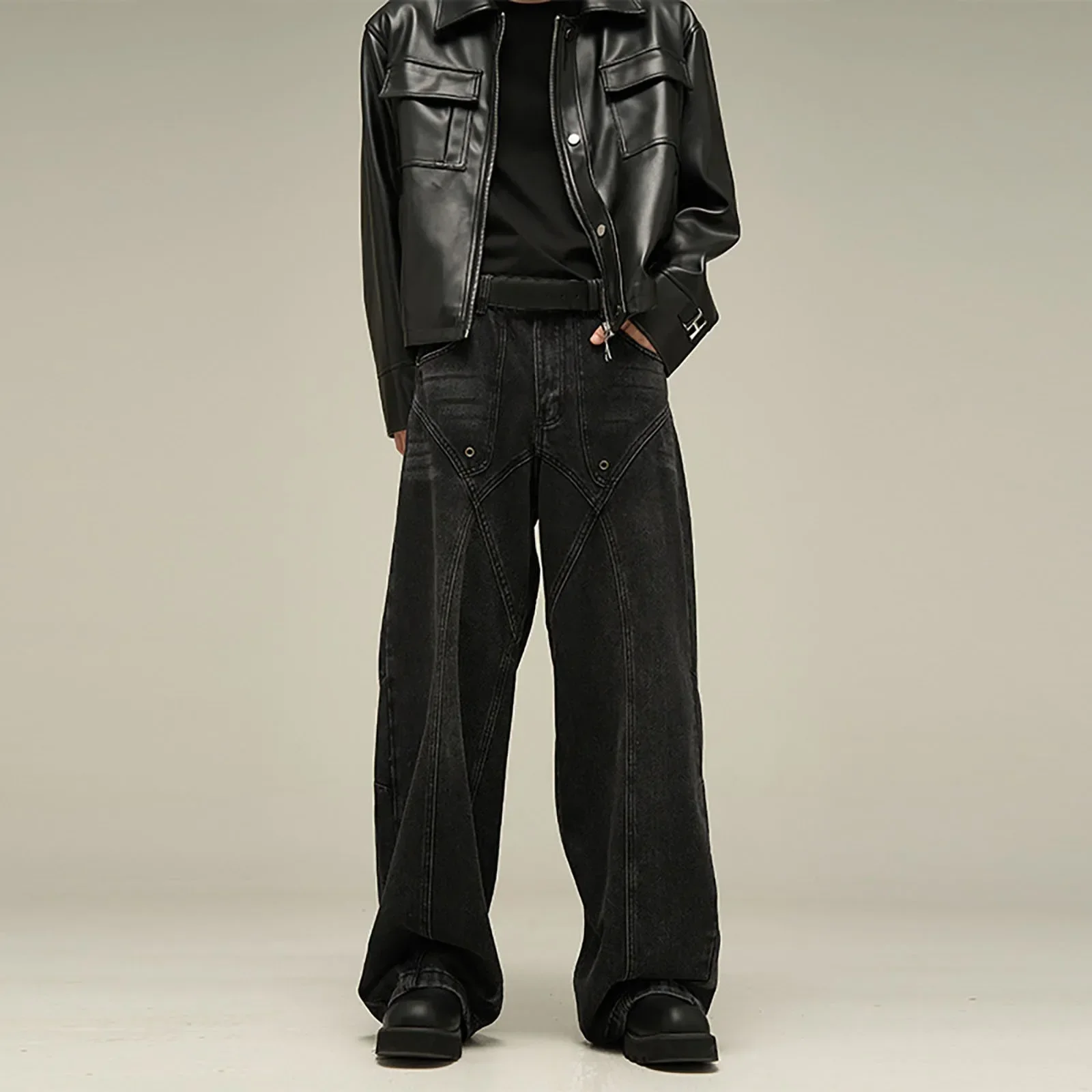 

Men And Women Loose Pants Design Feel Cold Wind High Grade Sense Of Street Large Size Jeans Men Baggy Harem Jean Trousers