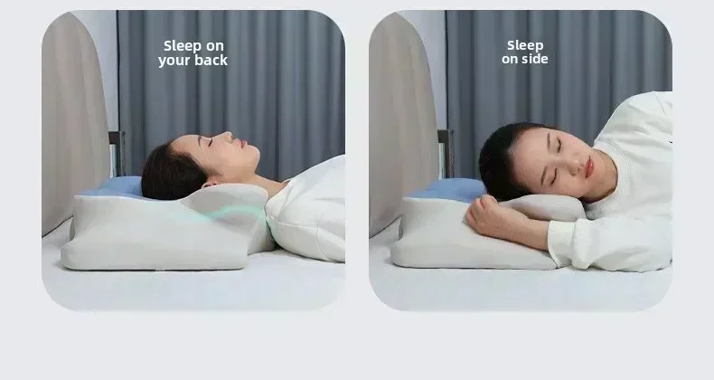 2-in-1 Ergonomic Molded Orthopedic Pillow One Unit Foam Cervical Cushion Comfortable Neck Support Pad for Sore Neck Relief Use