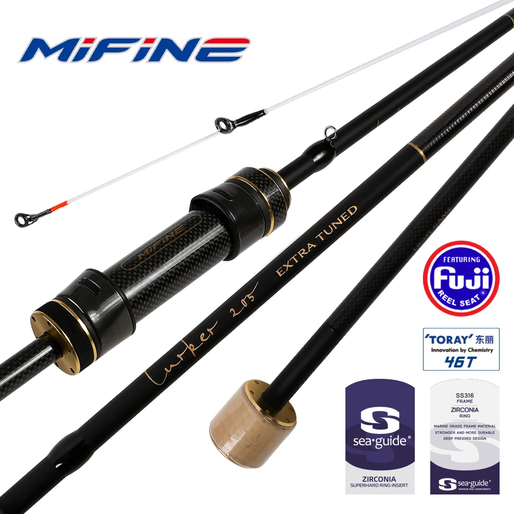 MIFINE LURKER Ultraleichte Spinnrute TORAY 46T Carbon 1,85m-2,28m XUL/UL/L Leistung 3-12g Schnelle Aktion für Forellen- und Barschangeln
