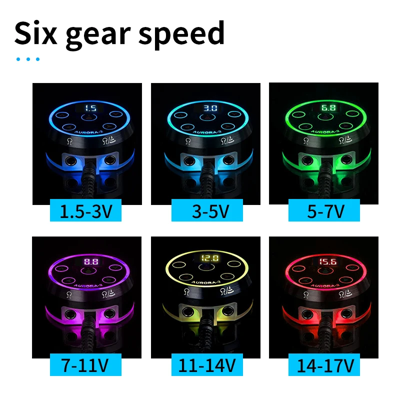 طقم الوشم طقم أقلام الوشم الصاروخي آلة الوشم الدوارة RCA جاك مع أورورا 2 مصدر طاقة الوشم لملحقات فنان الوشم #5