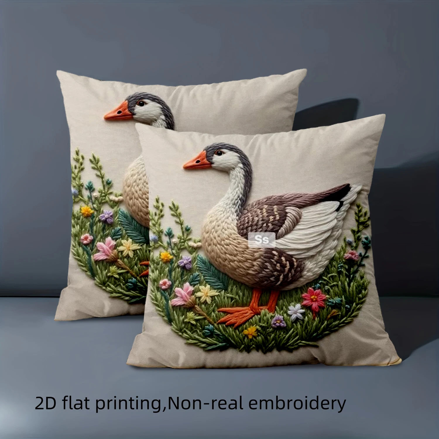 

1 pillowcase 2D flat printing Goose Pillow with Floral Pattern 2D Printing Polyester pillowcase sofa decorative cushion cover