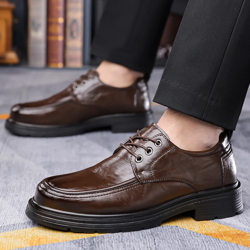 

Мужские кожаные туфли для работы и повседневной носки в стиле бизнес-кэжуал