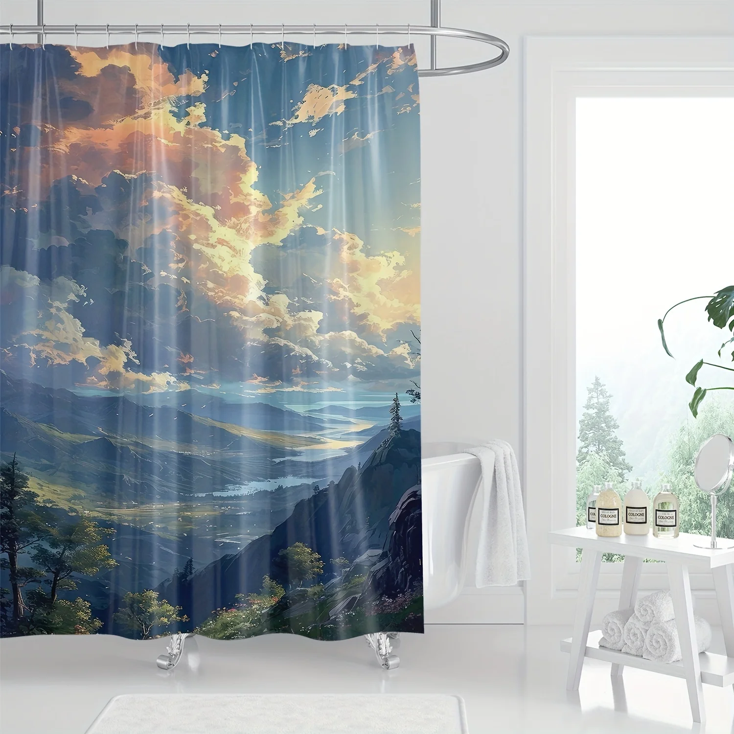 

Занавеска для душа с пейзажами Земли — водостойкий полиэстер, цифровая печать, можно стирать в машине, всесезонная художественная тема