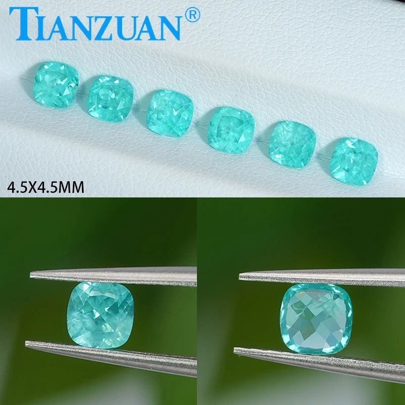 4.5x4.5mm-12x12mm Cushion Shape Yttrium Aluminum Garnet Synthetic Paraiba YAG Loose Gemstones Stone for Jewelry Making