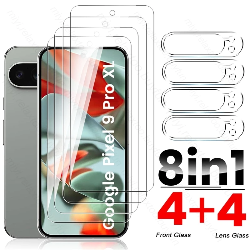 8 In 1 3D Tempered Glass for Google Pixel9 Pixel 9 Pro XL ProXL 5G HD Camera Lens Screen Protector on Pixel9pro Protective Glass