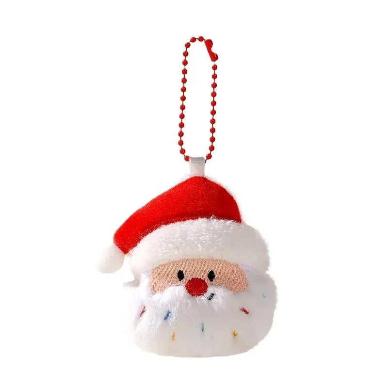 Cute Cartoon Christmas Plush Pendant Keychain Kawii Stuffed Doll Car Key Ring Backpack Handbag Pendant Decoration Accessories