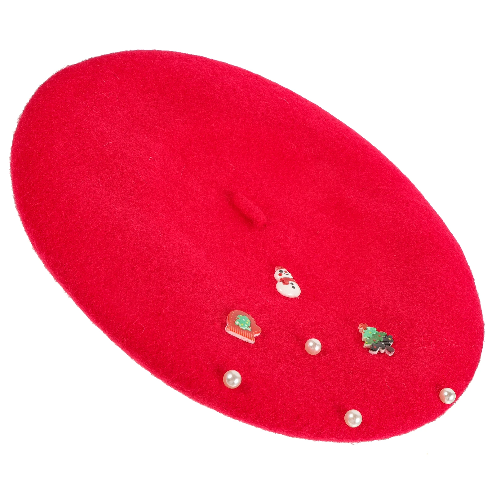 

Red Wool Women Winter Hats French Hat Kawaii Artist Cap Christmas Winter Hats For Women One Size Fits Most