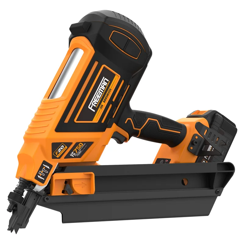 Pistola Nailer sem fio para madeira, 34 graus Industrial Grade, Heavy Duty, 1st Fix, bateria de 20V, 50 - 90mm