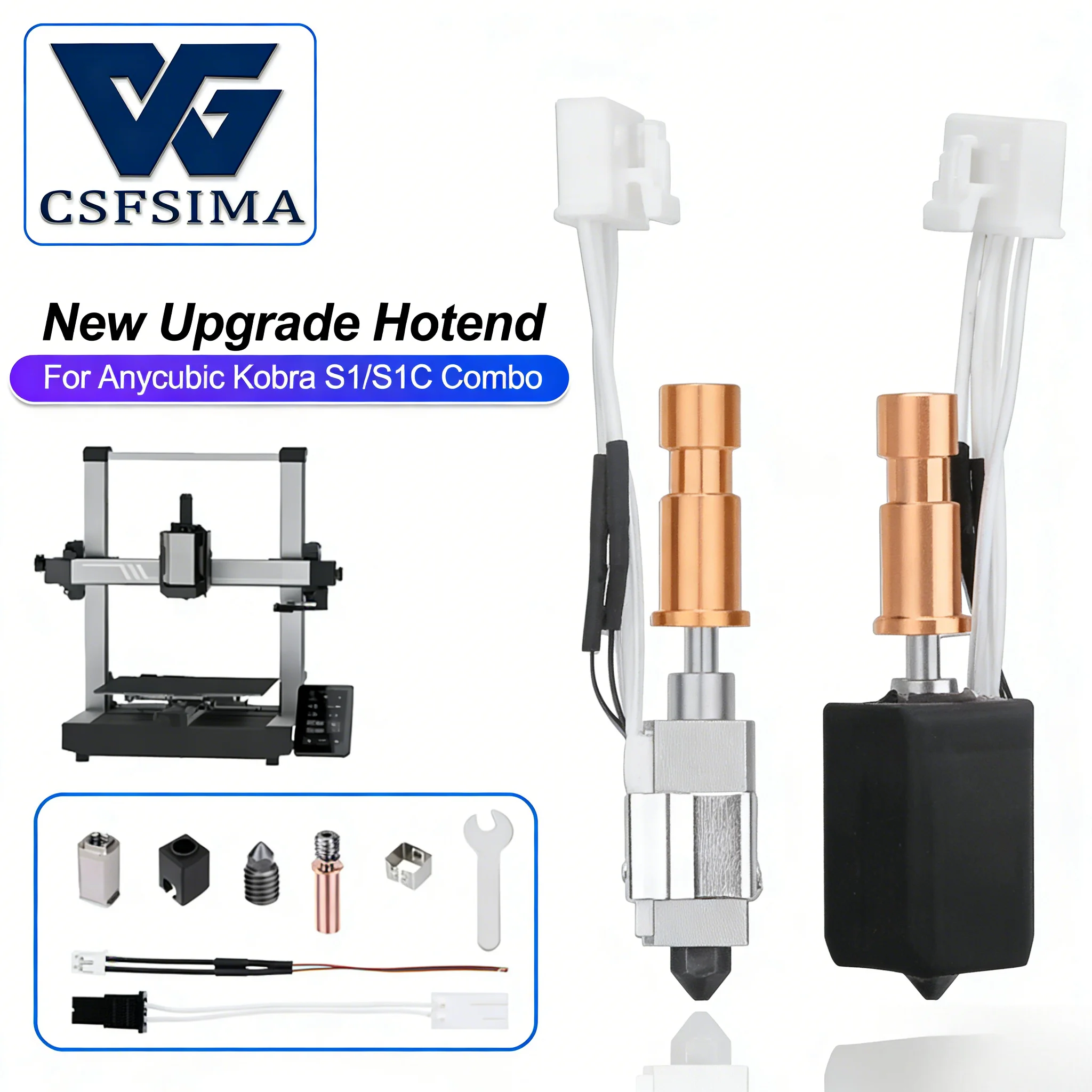 

Upgraded High Temp Wear Resistant Hardened Steel Nozzle & Ceramic Heating Extruder Head Kit for Anycubic Kobra S1 3D Printer