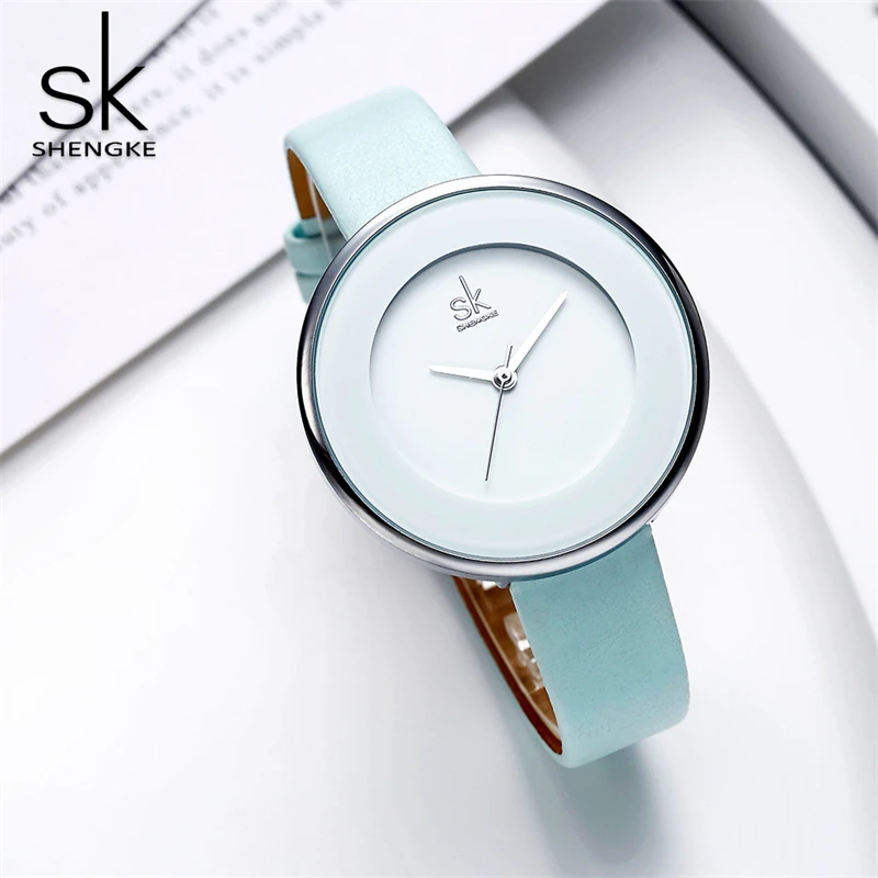 Shengke Luxe Dames Horloges Vrouwen Horloge Quartz Casual Horloge Fashion Design Nieuwe Relogio Feminino Ultra Dunne Riem Klok