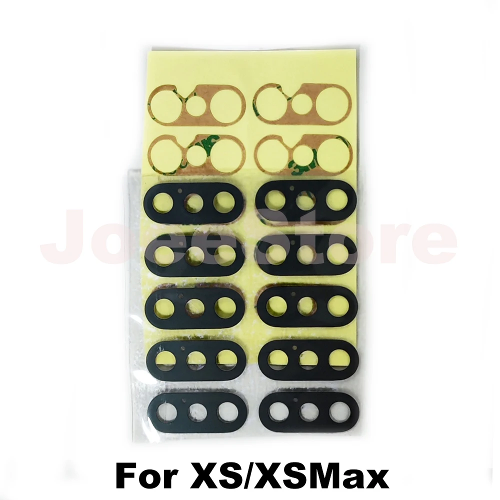 Joeestore 10Set Back Rear Camera Glazen Lens Voor Iphone 11 12 13 14 Pro Max 7 8 Plus Xr X Xsmax Camera Glas Met 3M Sticker Lijm