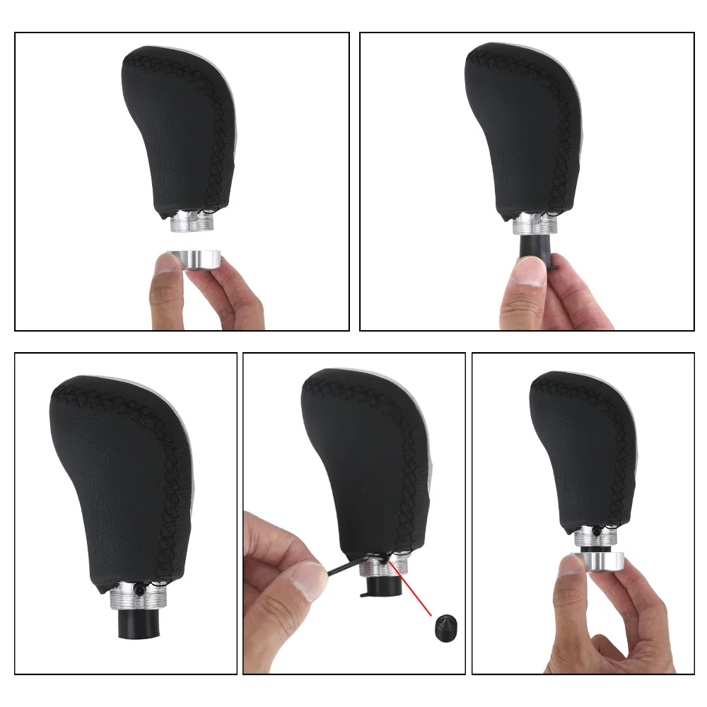 Austauschbare Kappe Abdeckung Schaltknauf Schaltgetriebe Auto Ersatz mit Schaltknauf 5/6 Geschwindigkeit Schalthebel Auto PU Leder