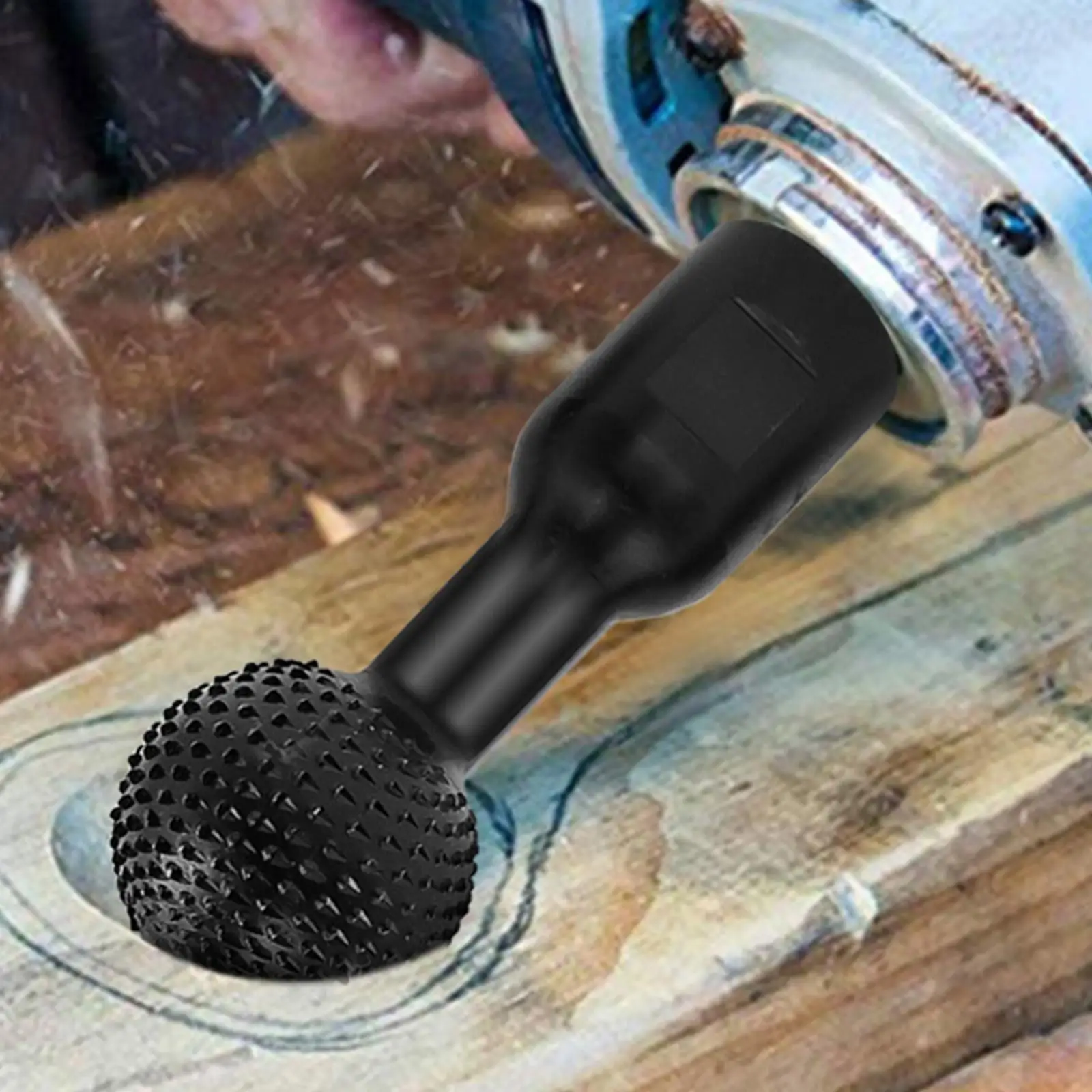Spherical Rotary Burr Grinding Head 12mm Shank Round Drill Bit for Wood