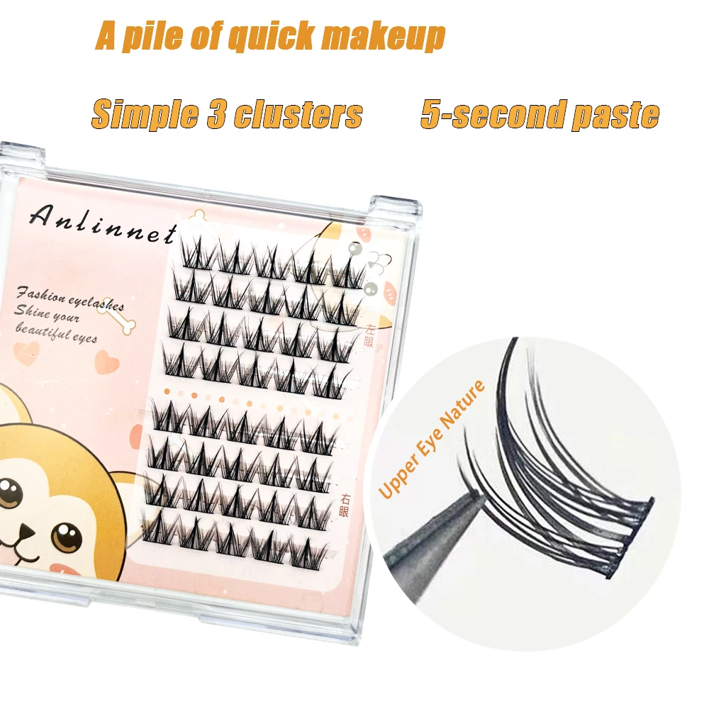 8-row DIY eyelashes A/M-shaped thorny cluster eyelash extension manga mixed with 3D thermal adhesive fake personal makeup