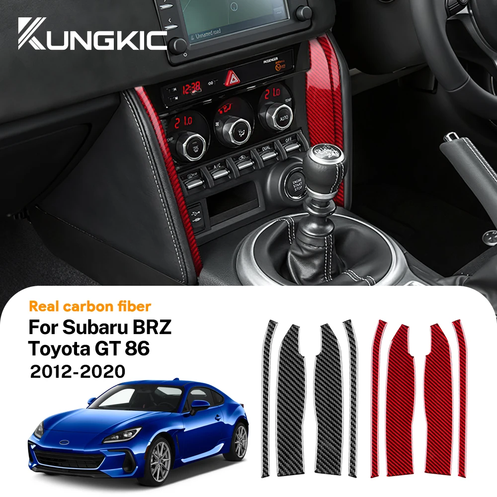 

Настоящая мягкая наклейка из углеродного волокна для Subaru BRZ Toyota GT86 2012-2016 2017 2018 2019 2020, LHD RHD, боковая отделка центрального переключателя автомобиля