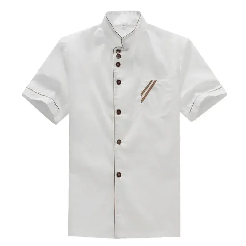 Uniforme court de chef Chamonix pour PC, chemise de service unisexe, veste à manches basiques, hôtel 1