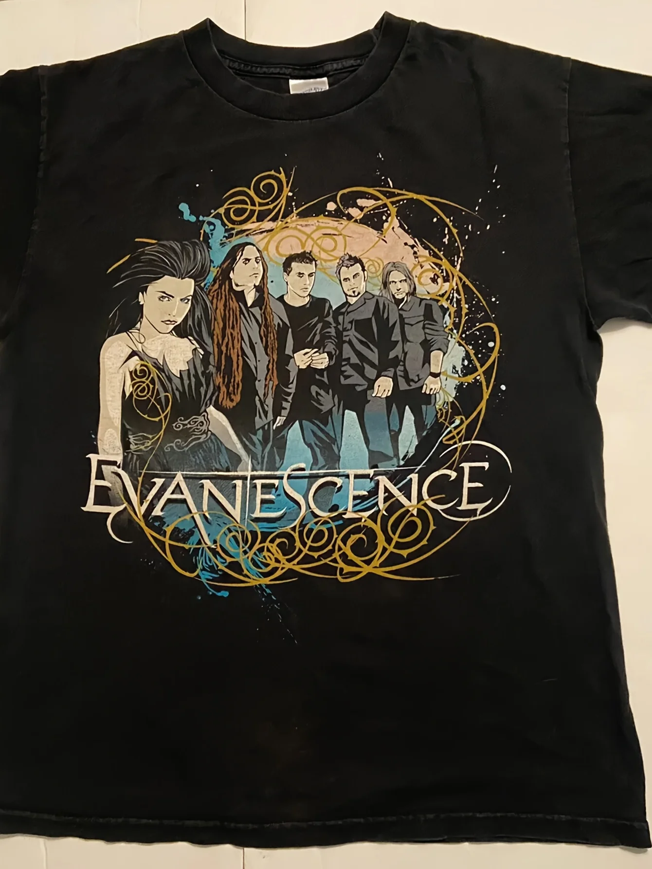 Мужская концертная футболка Evanescent & Korn Family Values 2007 Tour — винтажная рубашка с хэви-метал группой и готической графикой, черная Мужская концертная футболка Evanescent & Korn Family Values 2007 Tour — винтажная рубашка с хэви-метал группой и готической графикой, черная