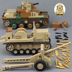 WWII Soldier Japanese Army Military Weapons Toy Model WW2 M25 Heavy Armored Vehicle Track Battle Tank Building Blocks Bricks Toy