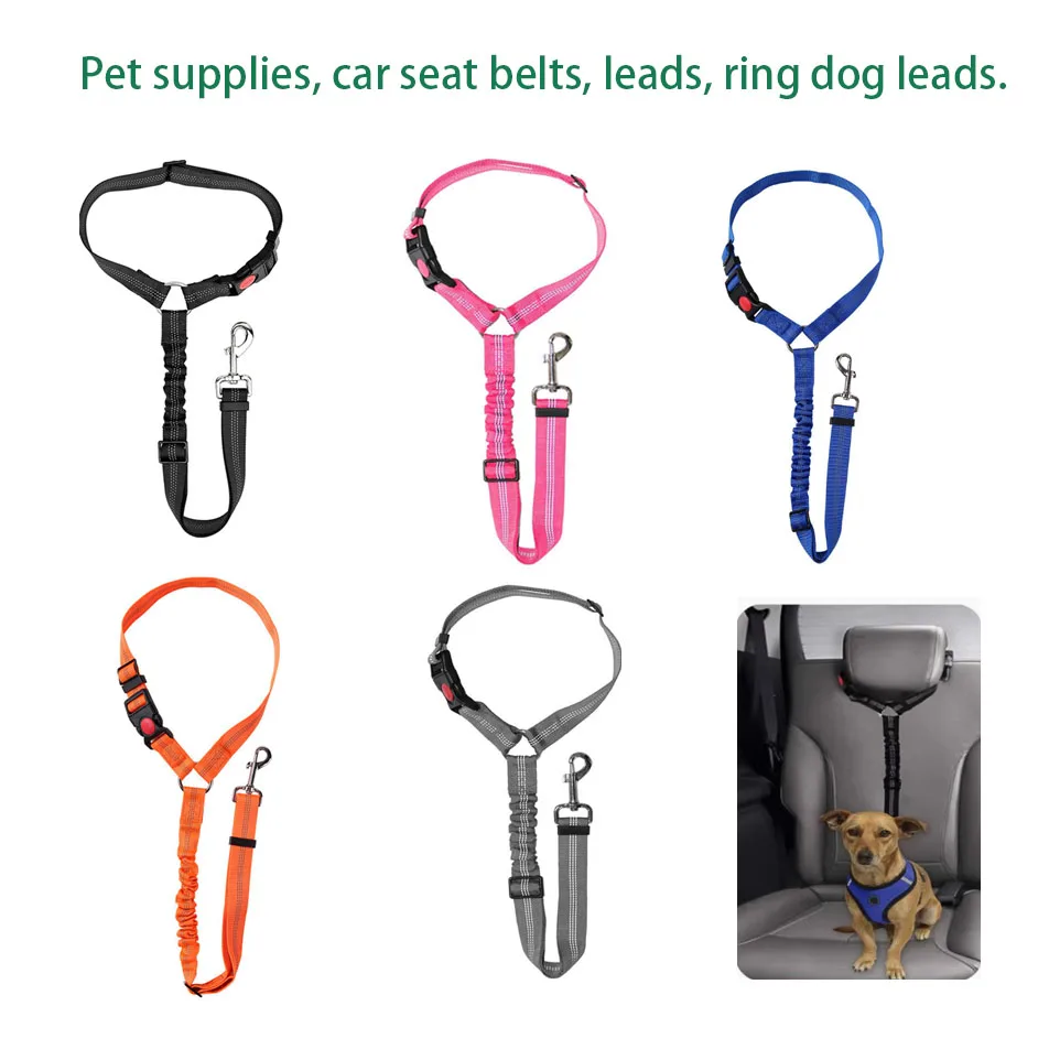 

Pet Supplies Car Seat Belt Leash Ring Dog Leash Retractable Elastic Reflective Luminous Leash Socket Fixed Car