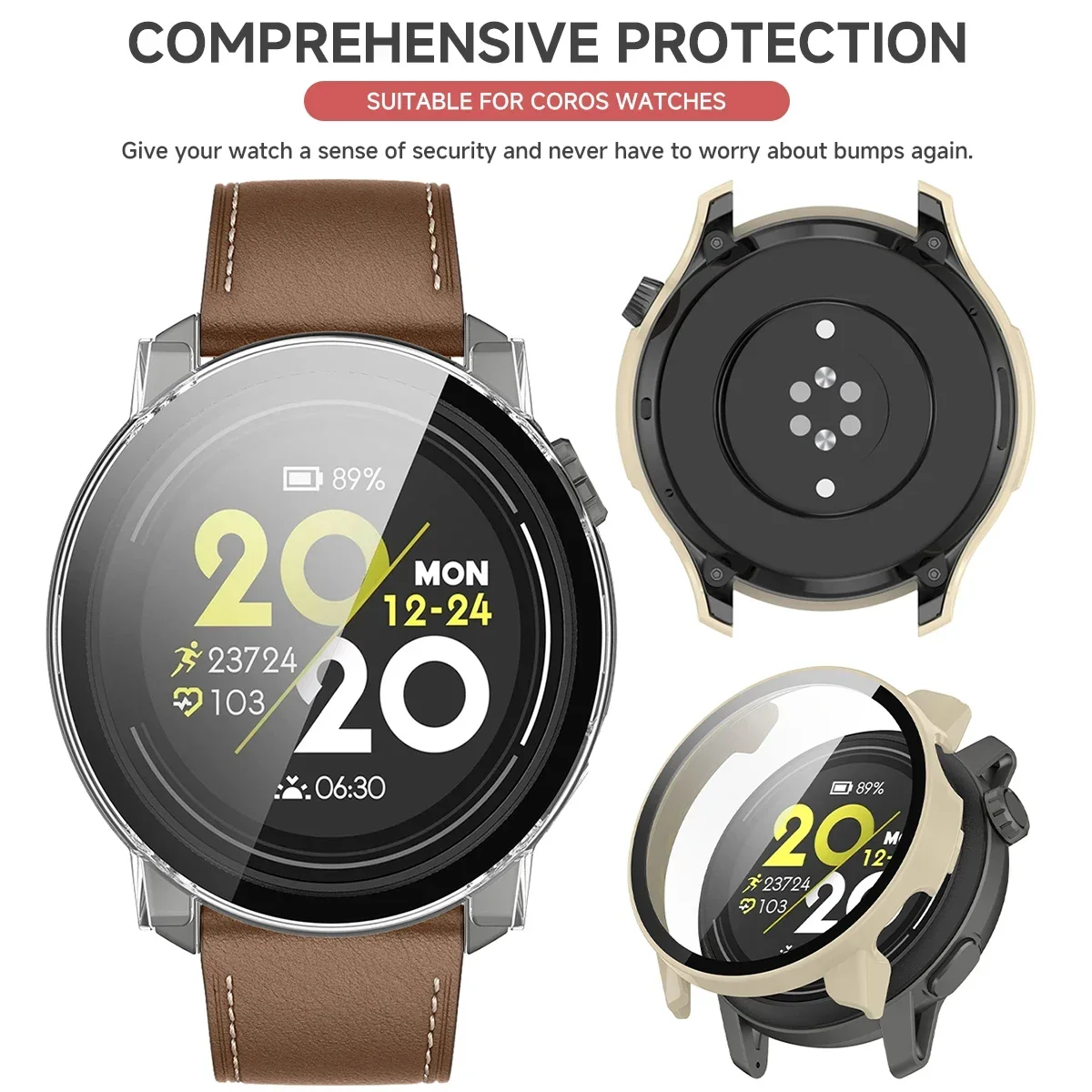 Screen Protector Tempered Glass Case For Coros Pace 3 2 Smart Watch Strap Protective Cover Bumper Pace3 Pace2  Shell Accessories