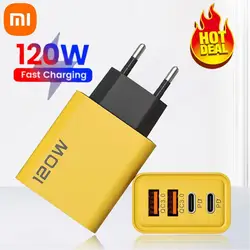 Xiaomi Fast Charger 120W Turbo Super Charge USB Type C Cable Charger For Redmi Xiaomi Poco Black Shark Note 13 12 11 Pro EU/US