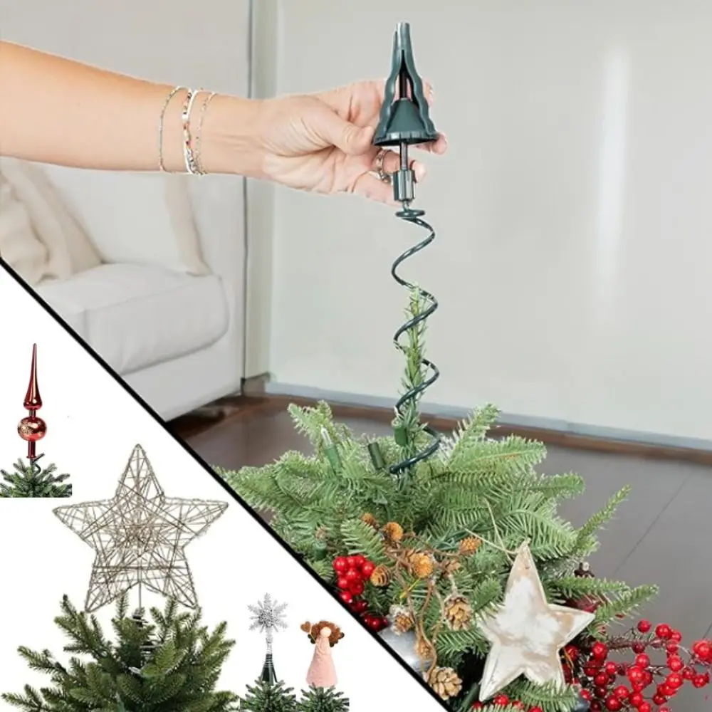 

Universal Design Christmas Tree Topper Stand Green Adjustable Tree Top Holder Lightweight Rotating Design Decoration Holder