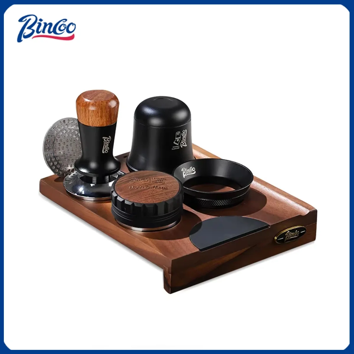 

Многофункциональная доска для прессования порошка Bincoo, 51-58 мм, темпер для кофе, распределитель эспрессо, подушечка для порошка, рабочая станция для хранения грецкого ореха