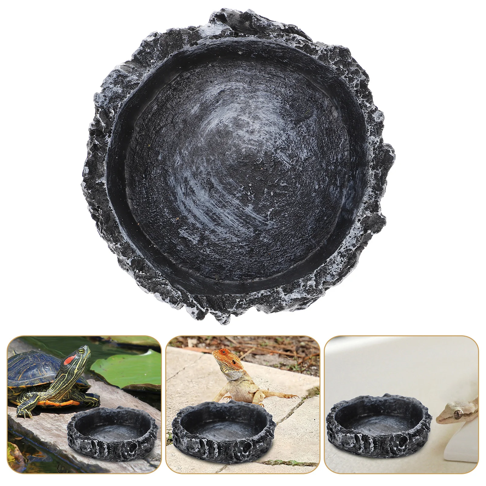 

Reptile Food Bowl Small Durable Resin Feeder For Tortoise Snake Lizard Water Container Pet Feeding Bowl Crawling Habitat