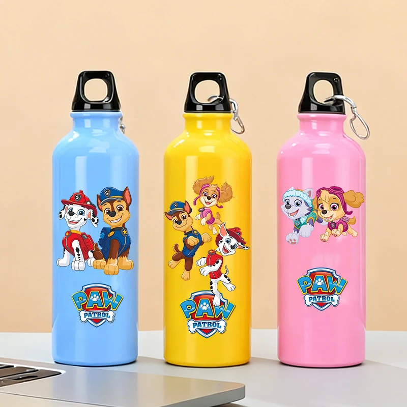 Botellas de agua deportivas de aluminio Paw Patrol de 500ml, botella de Anime Chase Skye Marshall, bonitas jarras de Fitness para gimnasio al aire libre, taza para beber para niños