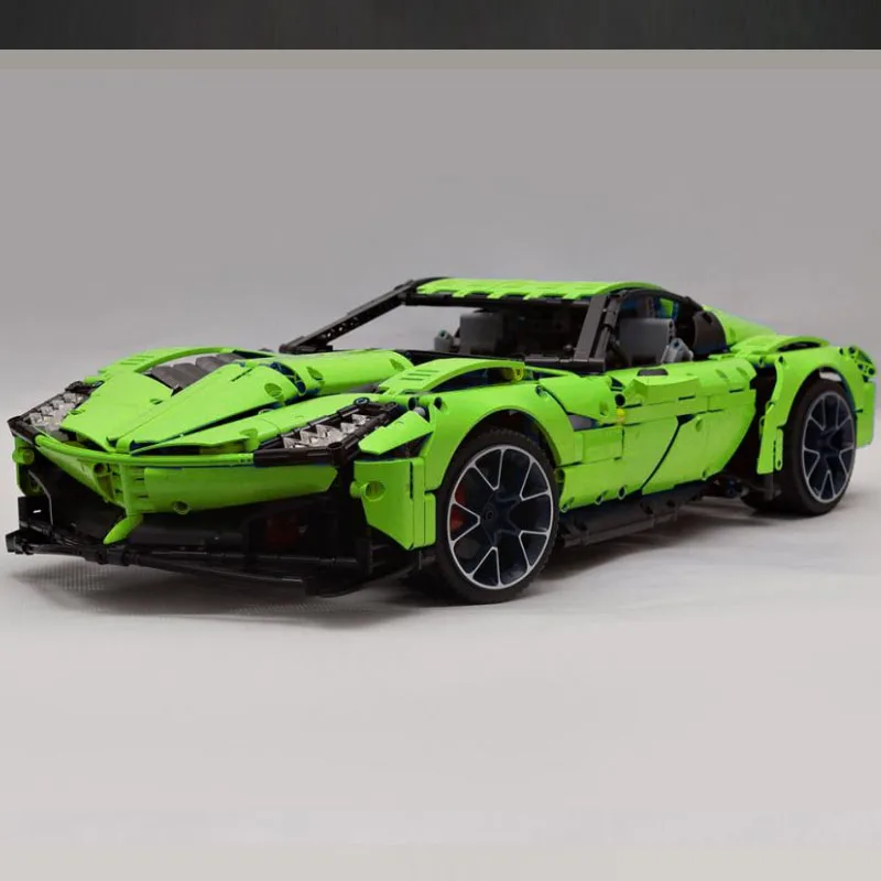 MOC-31189 voiture de sport modèle de voiture de course blocs de construction brique assemblée enfants garçons jouets bricolage anniversaire cadeaux de noël 2586 pièces