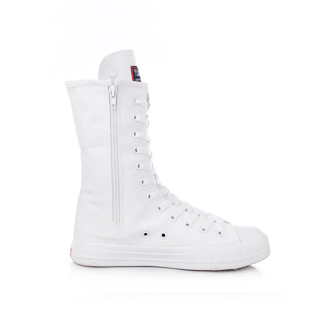 Women\'s Vulcanized Shoes Mid Top Side Zipper Canvas Shoes Women\'s Dance Breathable Soft Comfortable Women\'s Shoes Sneakers Woman