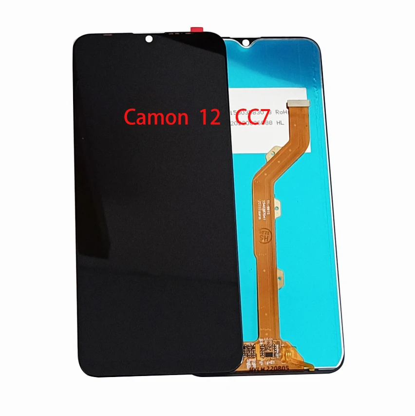 1Pcs Black For Tecno Camon 12 CC7 / Camon 12 Pro CC9 / Camon 12 Air CC6 LCD Display Touch Screen Digitizer Assembly Phone