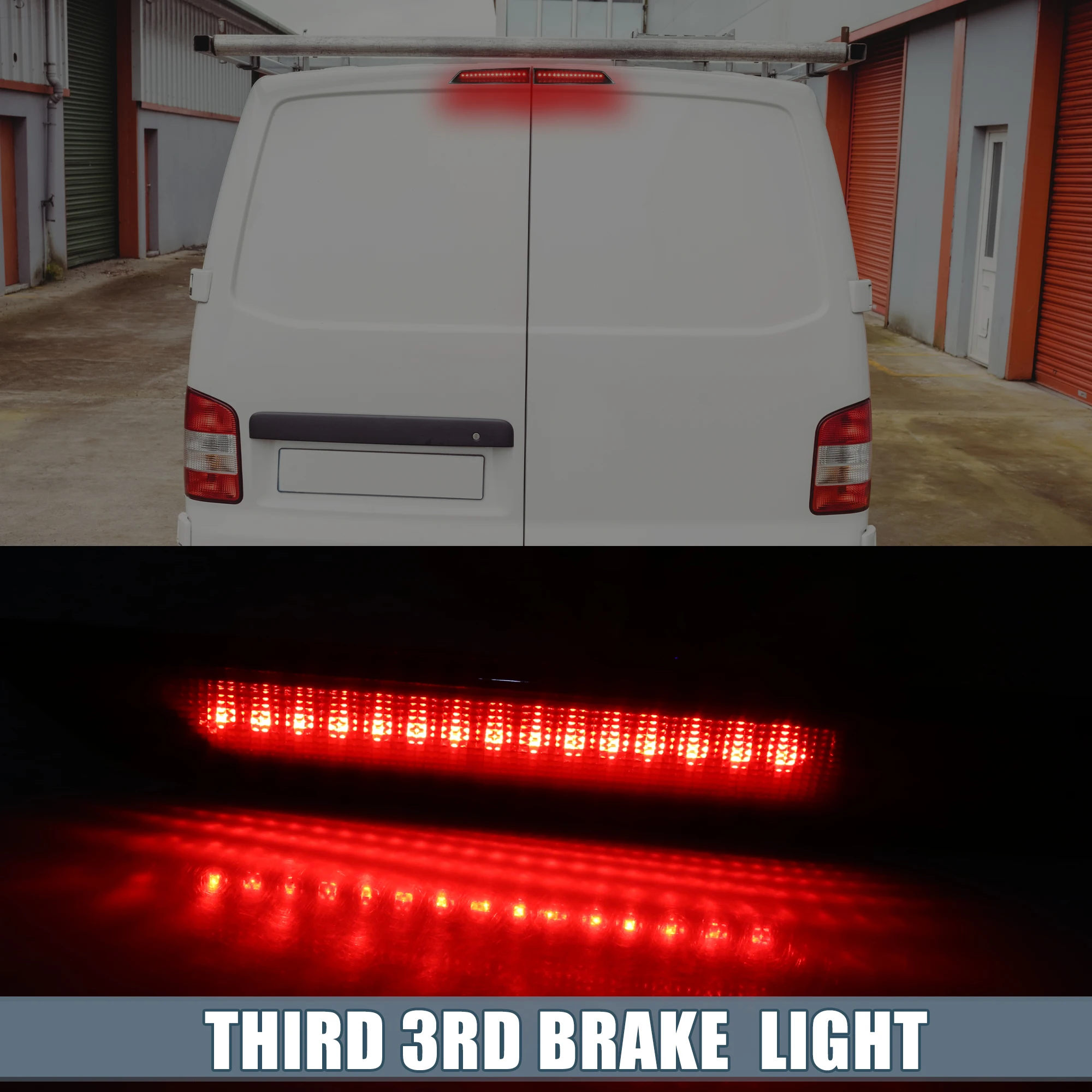 Uxcell Pair Tail High Mount Brake Stop Light 3rd Third Brake Light for Ford Transit Tourneo Custom 2012-up ABS Rear Smoked Color