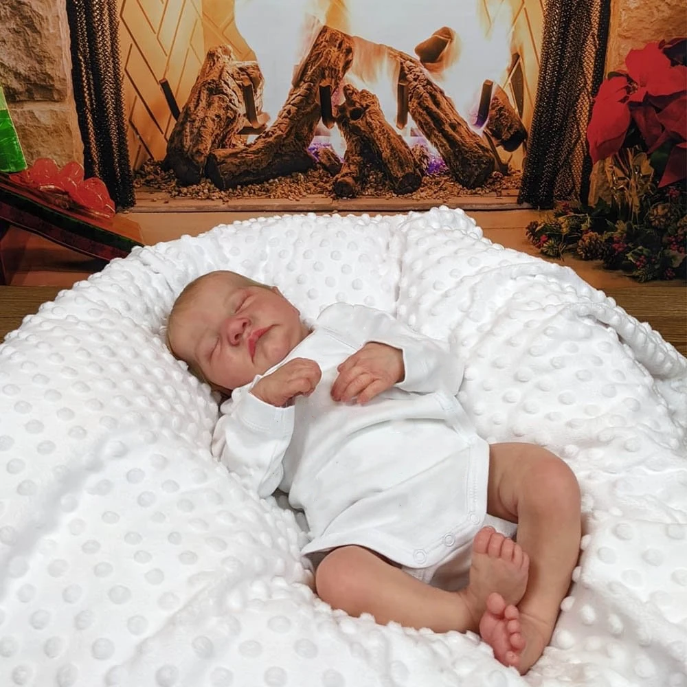 19 pulgadas Levi pintura a mano pelo Reborn muñeca bebé durmiente realista múltiples capas pintura 3D piel venas visibles muñeca recién nacida