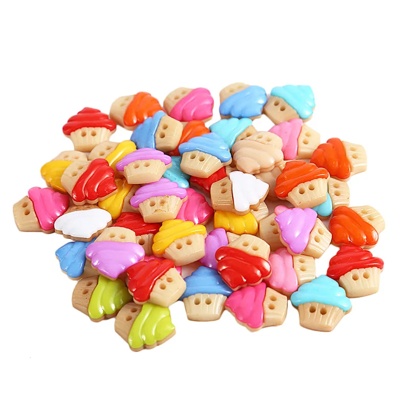 

50PCS 16MM Ice Cream Shank Nylon Buttons Clothing Home Sewing Scrapbooking Decor Card Making DIY Vintage Buttons for Crafts