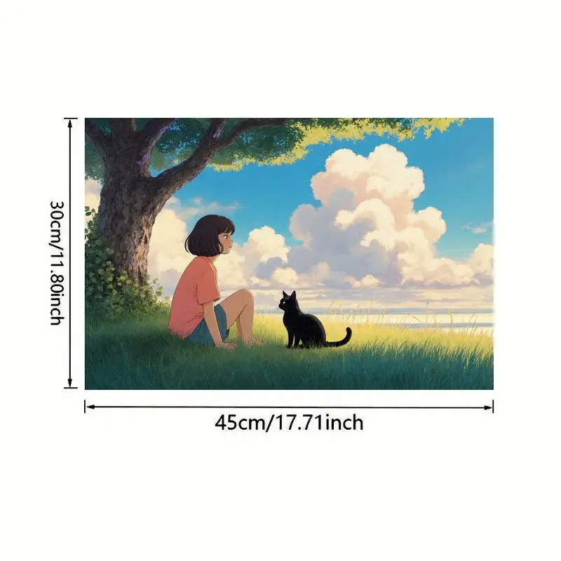 4-częściowy zestaw prostokątnych podkładek na stół, żywy motyw krajobrazowy, łatwe w czyszczeniu, idealne do dekoracji domu, na okazje świąteczne, 30×45 cm.